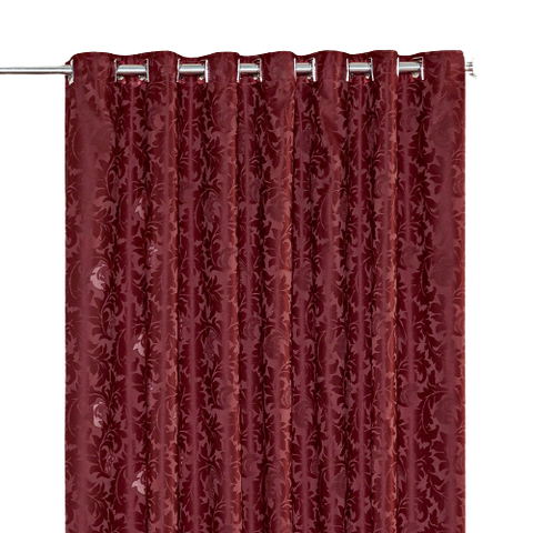 Cortina Jacquard 6,00x2,50 Para Varão Simples:Vinho