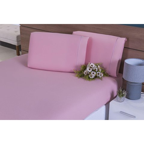 Conjunto de Fronhas 100% Algodão 200 Fios 2 Peças Rose