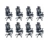 Ki 8 Cadeiras de Escritório Presidente Executiva Oficial Titan Preto - 1