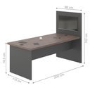 Ver imagem 2 de Mesa de Reunião com Painel Imbutido Freijó Preto