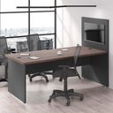 Ver imagem 1 de Mesa de Reunião com Painel Imbutido Freijó Preto