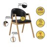 Kit 4 Cadeiras Suellen Luxo Reforçada Mesa de Jantar Courino Cor:preto - 2