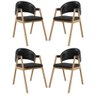 Kit 4 Cadeiras Suellen Luxo Reforçada Mesa de Jantar Courino Cor:preto - 1