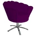 Ver imagem 2 de Poltrona Cadeira com Base Giratoria Cromado Pétala Suede Roxo