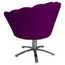 Ver imagem 3 de Poltrona Cadeira com Base Giratoria Cromado Pétala Suede Roxo