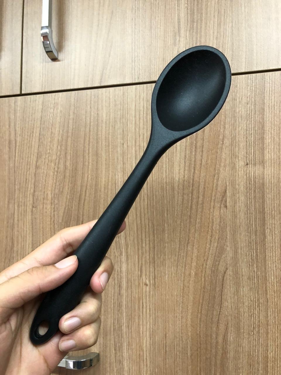 Colher Multiuso de Silicone Inteiriço 28 cm Preta. - 3