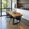 Mesa de Jantar Industrial Madeira Teca Pés Metalon 180x90cm:preto/teca - 5