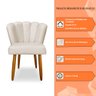 Kit 6 Cadeiras de Jantar Pétala Estofada Pés Palito Veludo Bege - Montanaris Decor - 5