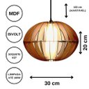Ver imagem 4 de Luminária Teto tipo Pendente SAMARA MDF - Completa - Cor: Marrom