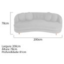 Ver imagem 3 de Sofá Curvo 3 Lugares Orgânico Sala Recepção Escritório Decorativo Luxo Panamá 200cm Bouclé