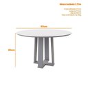 Ver imagem 3 de Conjunto Sala de Jantar Mesa Tampo Redondo Vidro/MDF Isabela 117cm com 6 Cadeiras Carol Marrom/Ypê/Cinza
