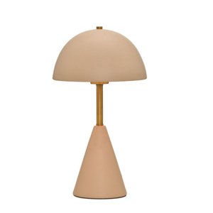 Luminária de Mesa Abajur em Cerâmica Bege e Dourado 41cm 1e27 15404-pl
