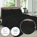 Ver imagem 2 de Kit Colcha Casal com Porta Travesseiros e Fronhas Toque Suave Preto Casa Dona