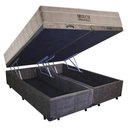 Ver imagem 6 de Cama Box Baú King Suede Bipartido + Colchão Ortobom Airtech Molas Ensacadas 65x193x203 Marrom