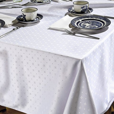 Toalha de Mesa Quadrada 4 Lugares 160x160 Requinte Ii Tj-5796 Dohler Branco