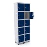 ROUPEIRO DE AÇO 2M 10 PORTAS FECHADURA PANDIN - CINZA/AZUL DEL REY GRF 502/10 DI - 1