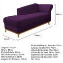 Ver imagem 4 de Kit Diva Recamier Vanessa 140cm Lado Esquerdo e 02 Poltronas Laura Suede - ADJ Decor RECAMIER DIVÃ S