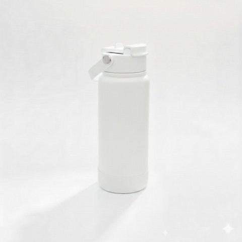 Garrafa Térmica Tr-008 1000ml Aço Inox com Protetor de Silicone:Branco