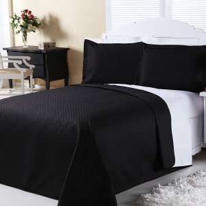Kit Cobre Leito Dual Color Preto e Branco Casal 03 Peças - Dupla Face