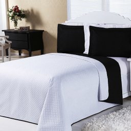 Kit Cobre Leito Dual Color Preto e Branco Casal 03 Peças - Dupla Face - 2