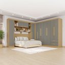 Ver imagem 1 de Guarda-roupa Casal Modulado Andorra 11 Portas 4 Gavetas Jequitibá/granizo - Pnr Móveis