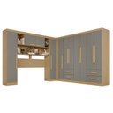 Ver imagem 2 de Guarda-roupa Casal Modulado Andorra 11 Portas 4 Gavetas Jequitibá/granizo - Pnr Móveis