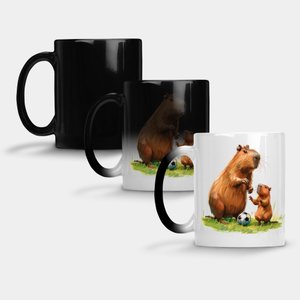 Caneca Mágica Fosca 325ml Y1 Papai Capivara Futebol Filhos 1