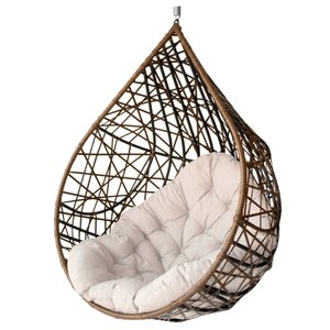 Cadeira Balanço Ninho Suspenso Gota Tramado com Almofada Impermeável