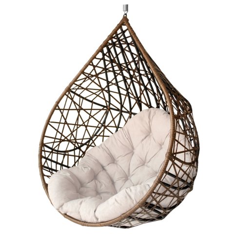 Cadeira Balanço Ninho Suspenso Gota Tramado com Almofada Impermeável
