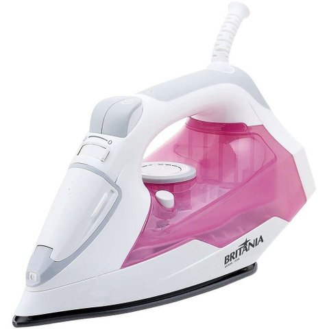Ferro de Passar a Vapor Britania Branco-Rosa 220V