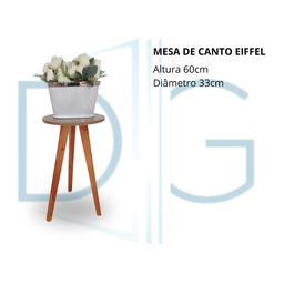Mesa de Canto de Sala e Apoio Lateral Eiffel Wood - 3