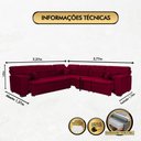 Ver imagem 7 de Sofá Magno 3.77x2.37m de Canto, Retrátil e Reclinável - Vinho