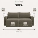 Ver imagem 4 de Sofá Retrátil 2 Lugares Veludo Apolo 1,90 Mts Café