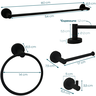 Kit Acessorios Banheiro Preto Fosco Aço Inox 4 Peças Papeleira Cabide Toalheiro Porta Toalha Argola - 5