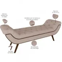 Ver imagem 3 de Puff Recamier Decorativo com Tachas 160 cm Santorini P05 Linho Bege Escuro - Lyam Decor