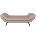 Ver imagem 1 de Puff Recamier Decorativo com Tachas 160 cm Santorini P05 Linho Bege Escuro - Lyam Decor