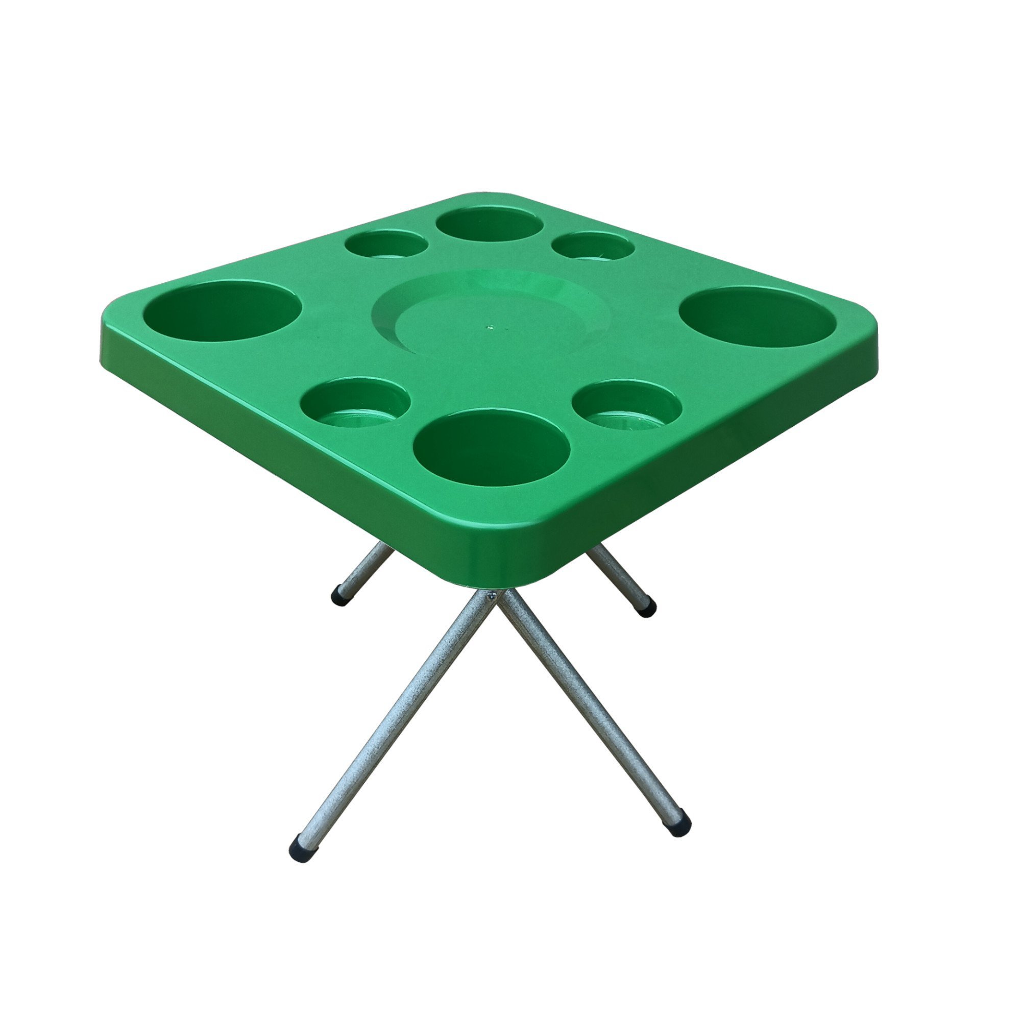 Mesa Praia Dobrável Petisqueira e Suporte Guarda Sol Chão Cor:verde - 3