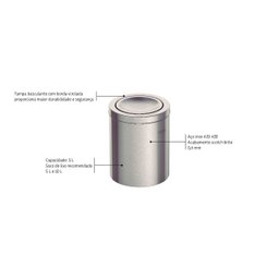 Lixeira Inox Tramontina Swing Scotch Brite e Tampa Basculante 5 L - 2