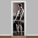 Ver imagem 1 de Adesivo Para Porta Exercício Funcional Homem Com Barra De Peso- 93X210Cm