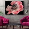 Quadro Decorativo Tela Canvas Flores e Folhas Flor de Anêmona Azul,rosa e Branca - 120x60 Cm - 2