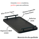 Ver imagem 6 de Bandeja Decorativa Cantinho do Café Servir Alças Bar 46x26:preto Fosco/preto Fosco