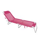 Ver imagem 1 de KIT 1 Cadeira De Praia Reforçada 140kg + 1 Cadeira Espreguiçadeira Alumínio Mor Rosa