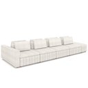 Ver imagem 1 de Sofá Ilha e Puff Sala Living 465cm Siesta M22 Boucle Bege Claro - Mpozenato