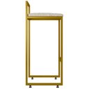 Ver imagem 7 de Kit 04 Banquetas Alta Para Cozinha Sala De Jantar Hanna L02 Dourado Linho Bege - Lyam Decor