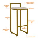 Ver imagem 4 de Kit 04 Banquetas Alta Para Cozinha Sala De Jantar Hanna L02 Dourado Linho Bege - Lyam Decor