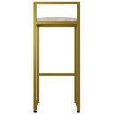 Ver mais imagens de Kit 04 Banquetas Alta Para Cozinha Sala De Jantar Hanna L02 Dourado Linho Bege - Lyam Decor