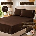 Ver imagem 2 de Jogo de Cama Lençol Quality King 3 Peças Micropercal 600 Fios Marrom Casa Show Enxovais