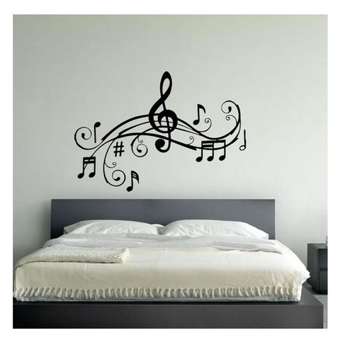 Adesivo Decorativo Notas Musicais Clave Música