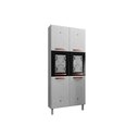 Ver imagem 1 de Módulo Cozinha Telasul Mirage New Paneleiro Aço 6 Portas C/2vidro 80cm Branco/preto-telasul