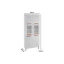 Ver imagem 3 de Módulo Cozinha Telasul Mirage New Paneleiro Aço 6 Portas C/2vidro 80cm Branco/preto-telasul